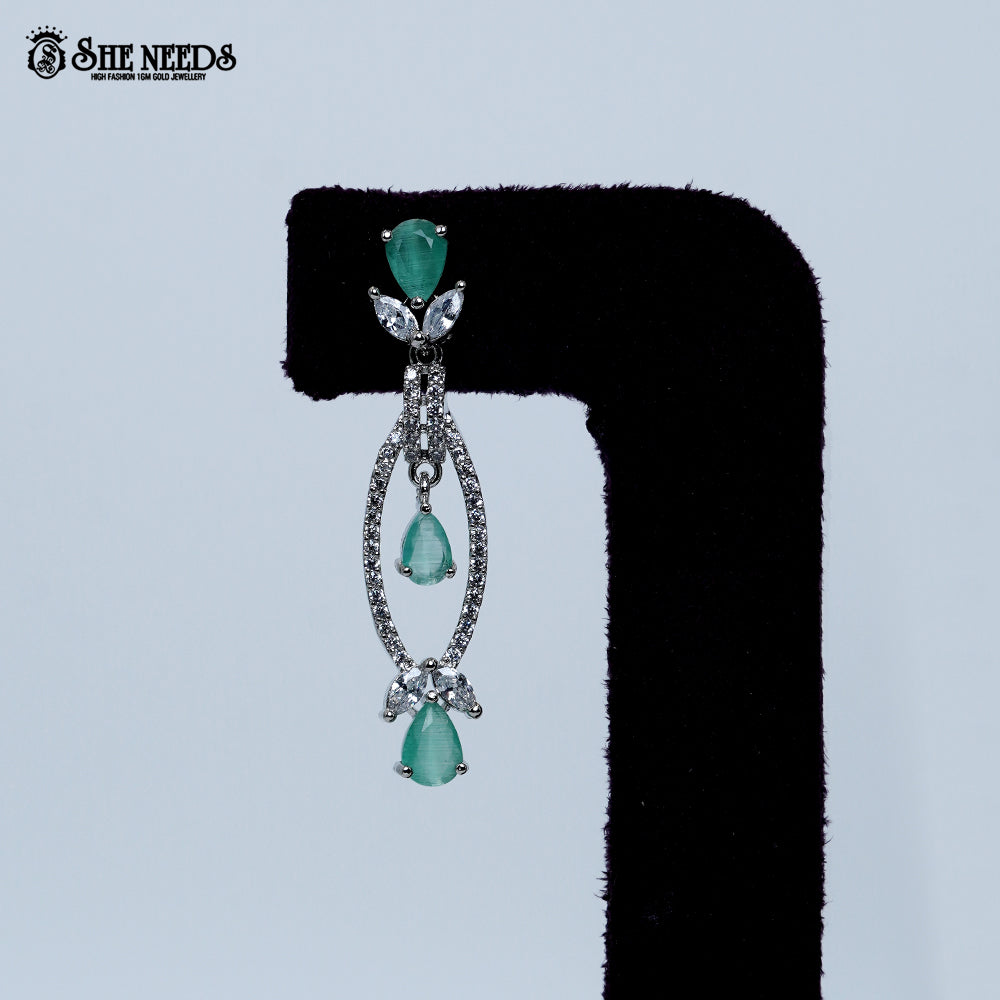 Crystal Vine Elegance Rhodium Silver Short Necklace