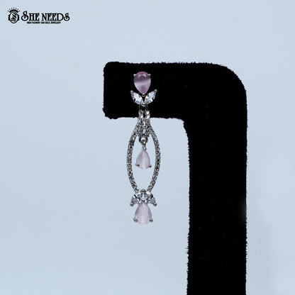 Crystal Vine Elegance Rhodium Silver Short Necklace