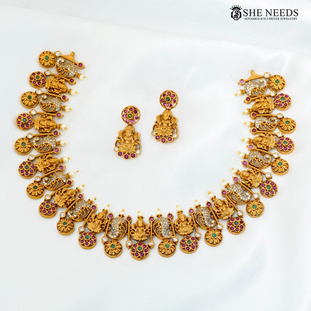 Traditional Lakshmi Bottu Mala Necklace