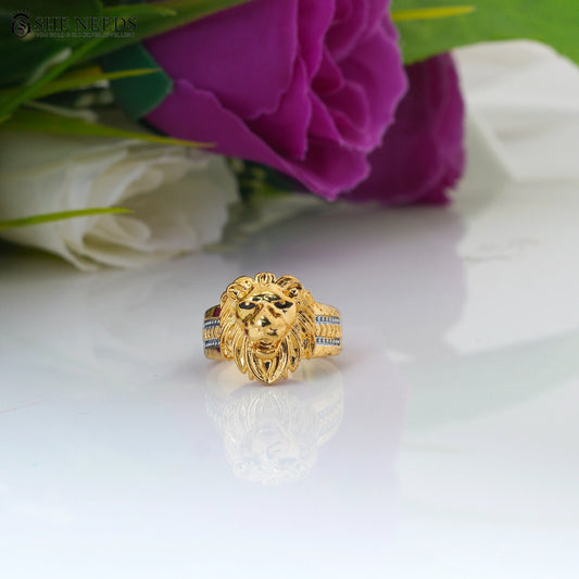 Royal Men’s Lion Face Golden Ring