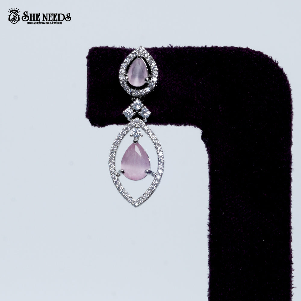 Midnight Grace Rhodium Silver Necklace