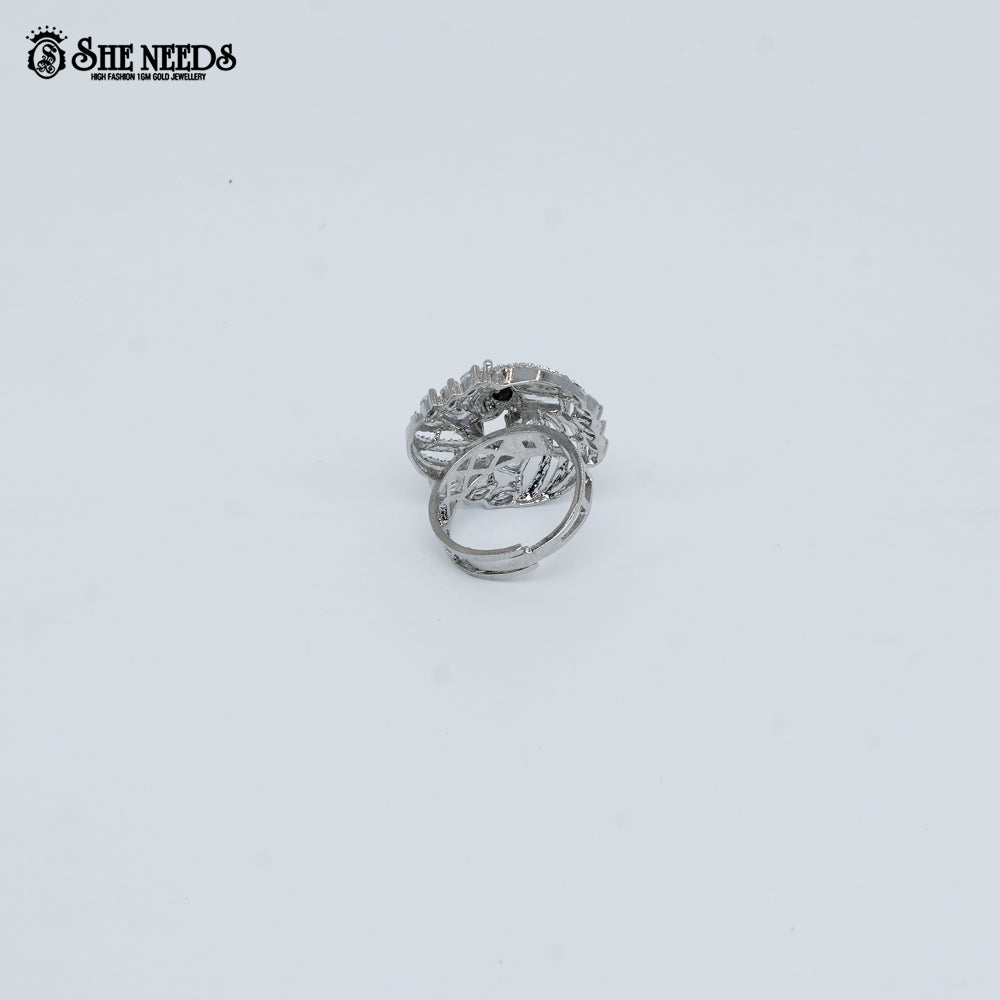 Silver Pink Stone Designer Ring