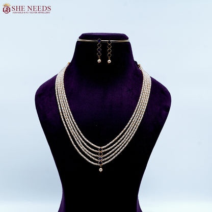 Ivory pearl beads necklace set by She Needs Jewellery multi strand traditional jewellery
