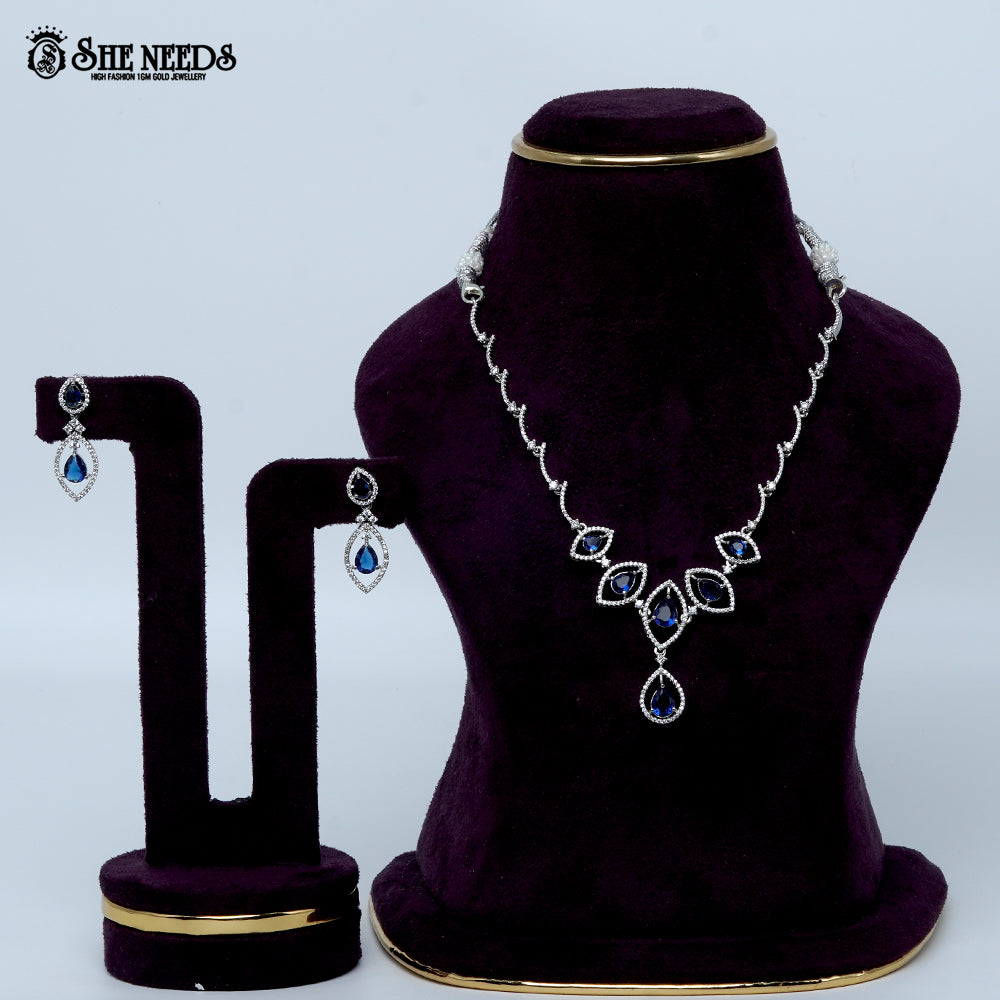 Midnight Grace Rhodium Silver Necklace