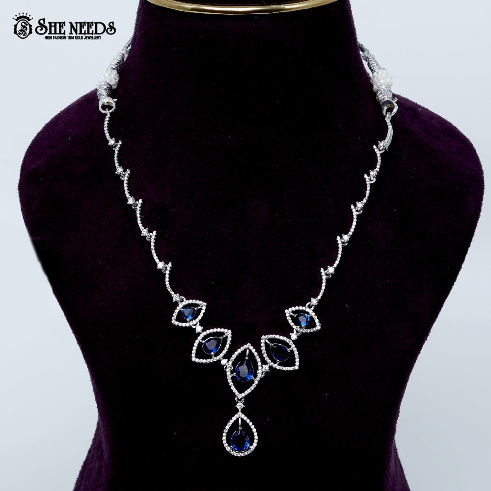 Midnight Grace Rhodium Silver Necklace