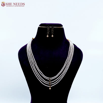  Ivory Lavender cascade beads necklace set by She Needs Jewellery multi strand traditional jewellery