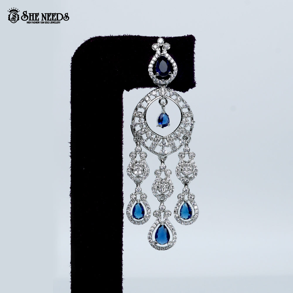 Royal Cascade Lattice Rhodium Silver Necklace