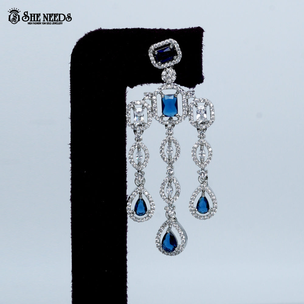 Imperial Link Cascade Rhodium Silver Necklace