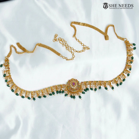 Antique temple floral chain vaddanam – She Needs Jewellery