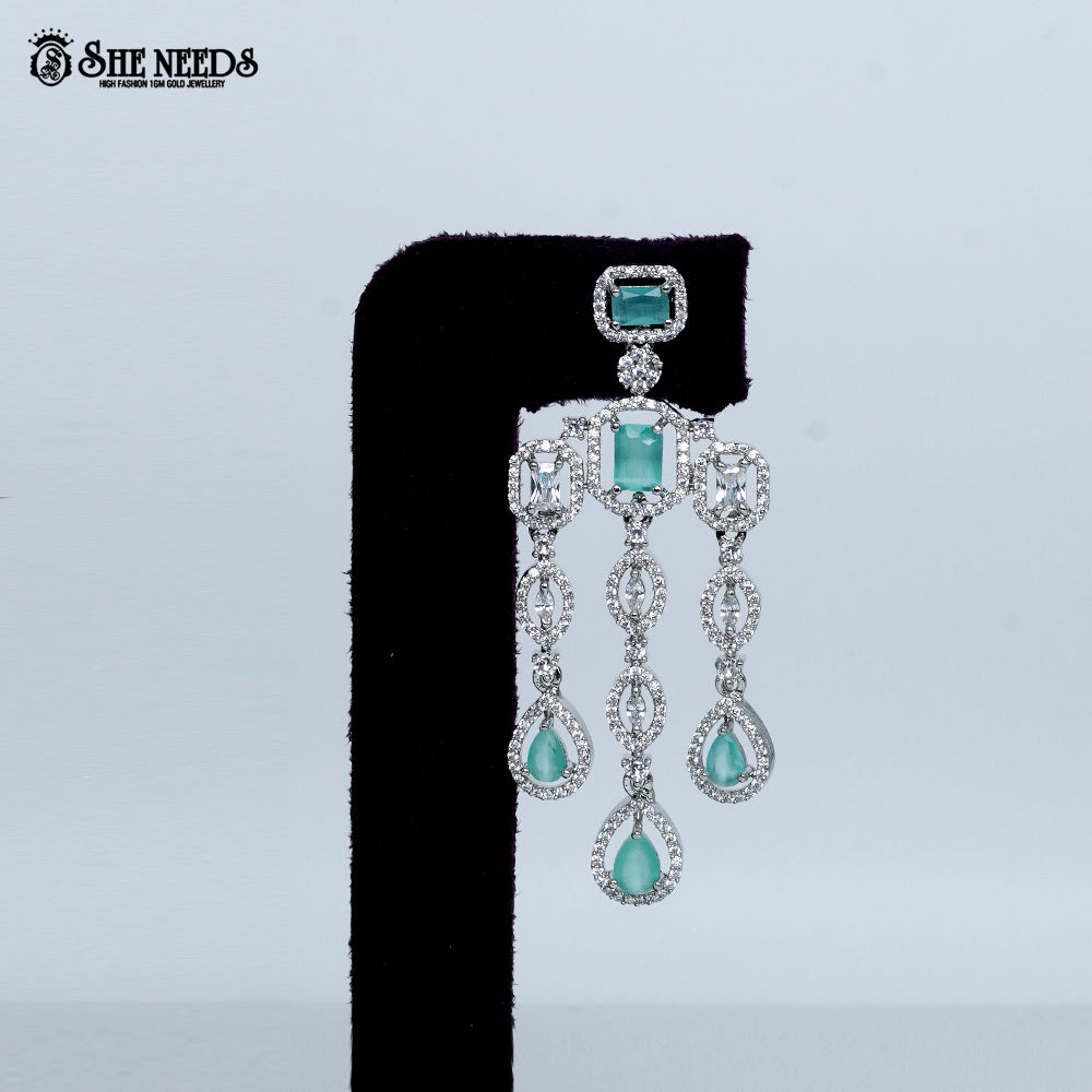 Imperial Link Cascade Rhodium Silver Necklace