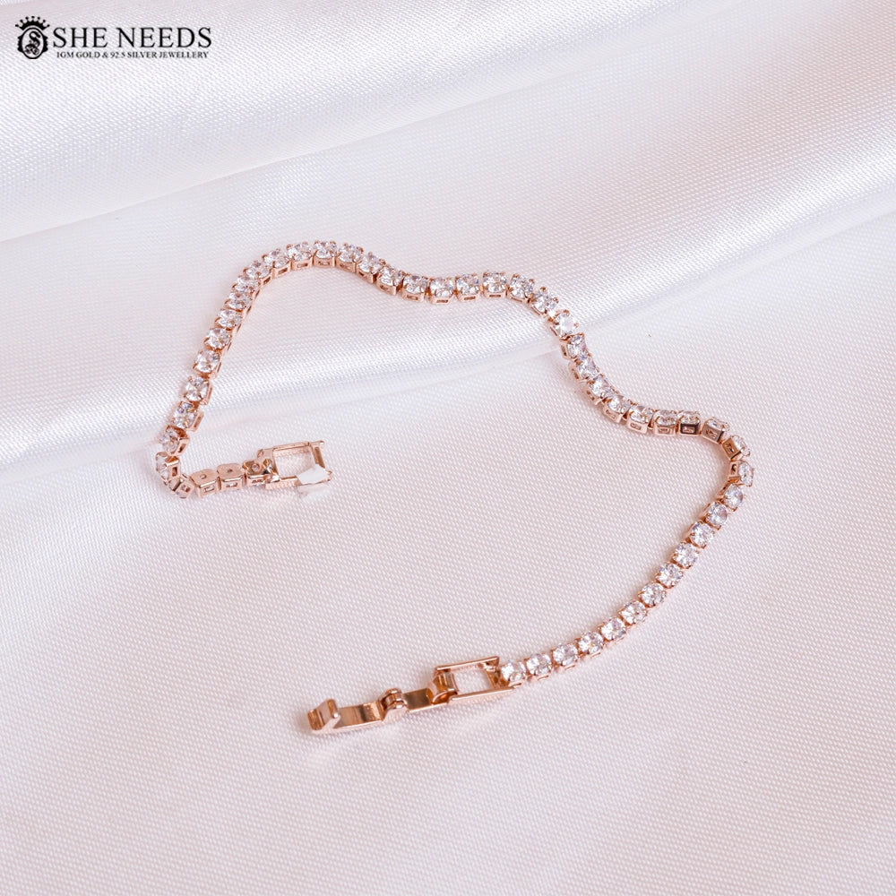 Premium Rose Gold Finish Crystal Bracelet