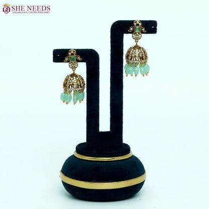 Royal Amethyst Dome Jhumka Earrings