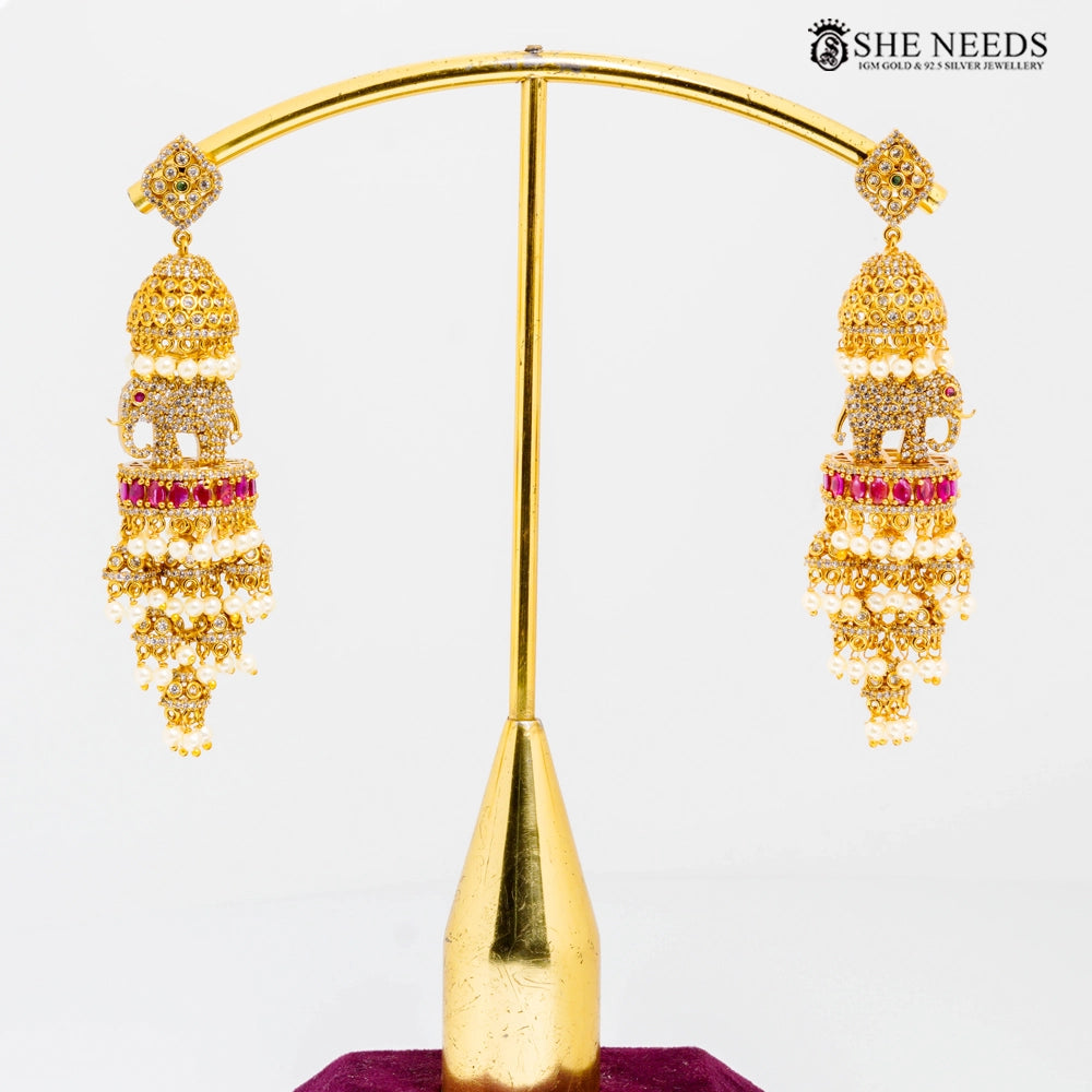 Antique elephant temple jhumka earrings – She Needs Jewellery