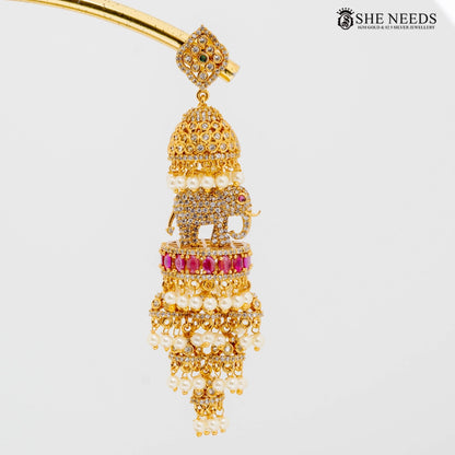 Antique elephant temple jhumka earrings – She Needs Jewellery