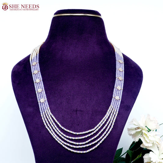 Ethnic Grace Lavender Pearl Beads Necklace