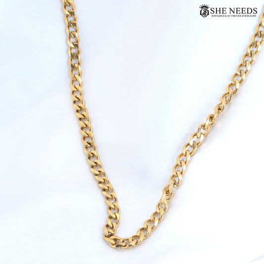 Men’s Gold Curb Chain Necklace