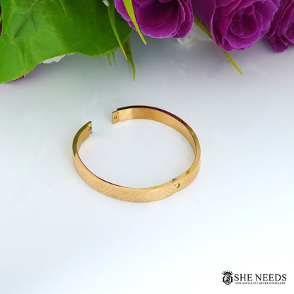 Men’s Gold Engraved Cuff Bracelet