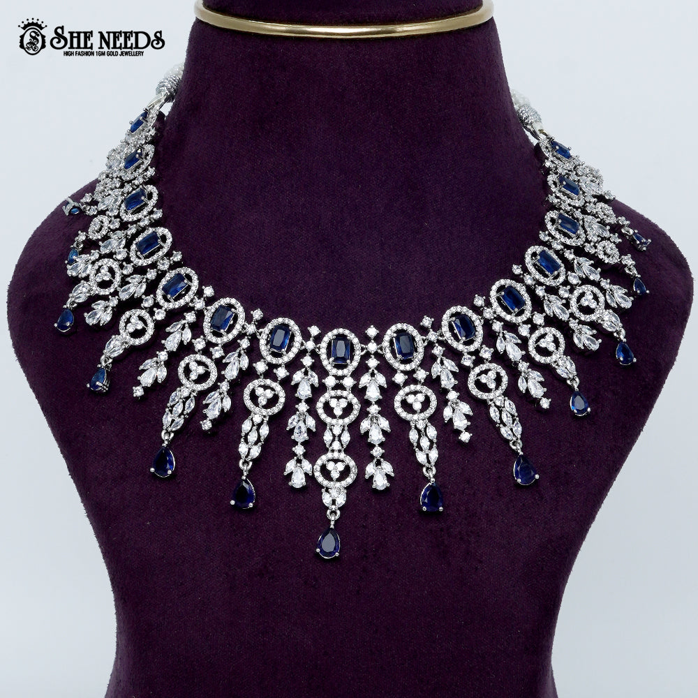 Imperial Oval Filigree Rhodium Silver Necklace