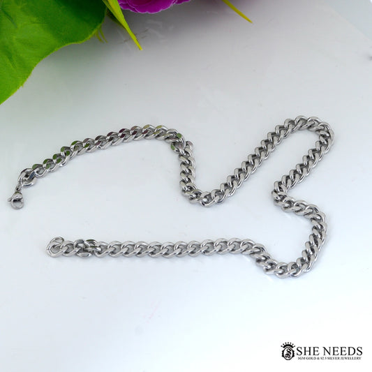 Silver Cuban Link Chain for Men  Thick Stainless Steel Men’s Chain