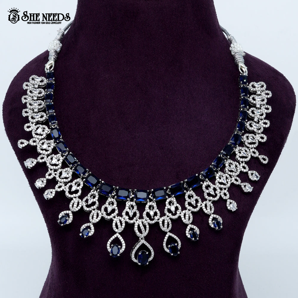 Majestic Loop Crest Rhodium Silver Necklace