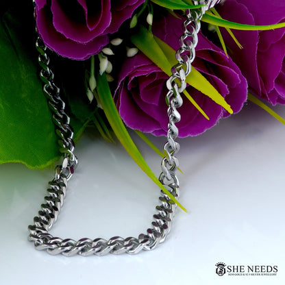 Silver Cuban Link Chain for Men  Thick Stainless Steel Men’s Chain