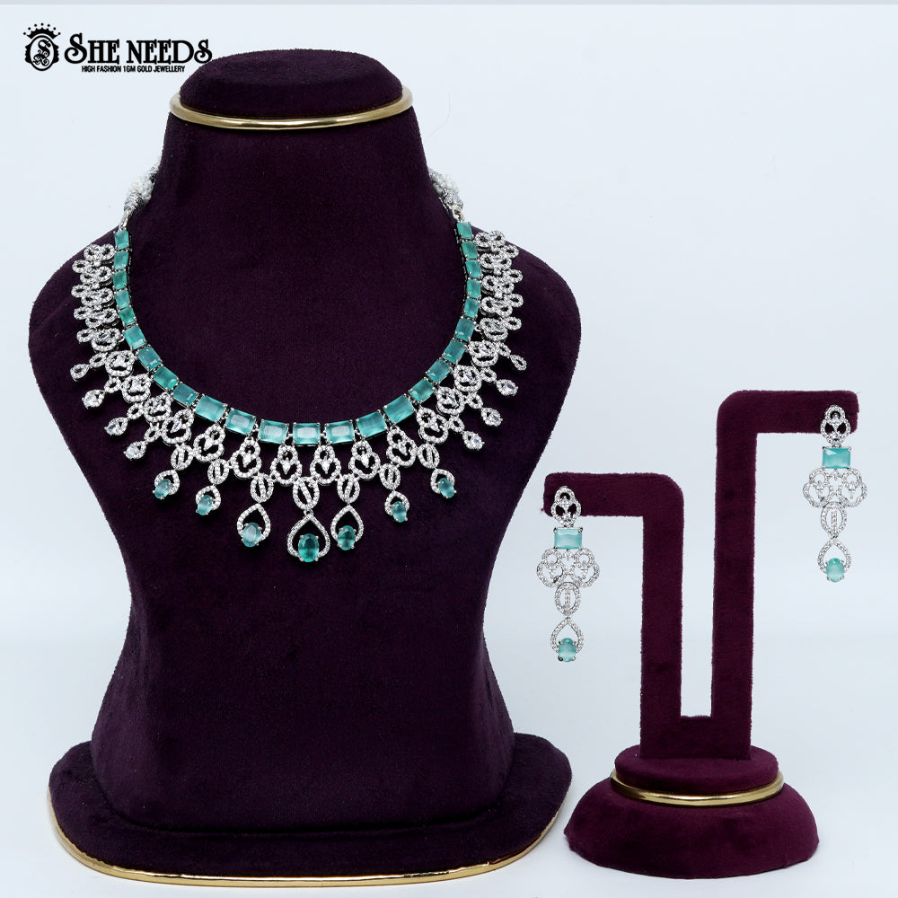 Majestic Loop Crest Rhodium Silver Necklace