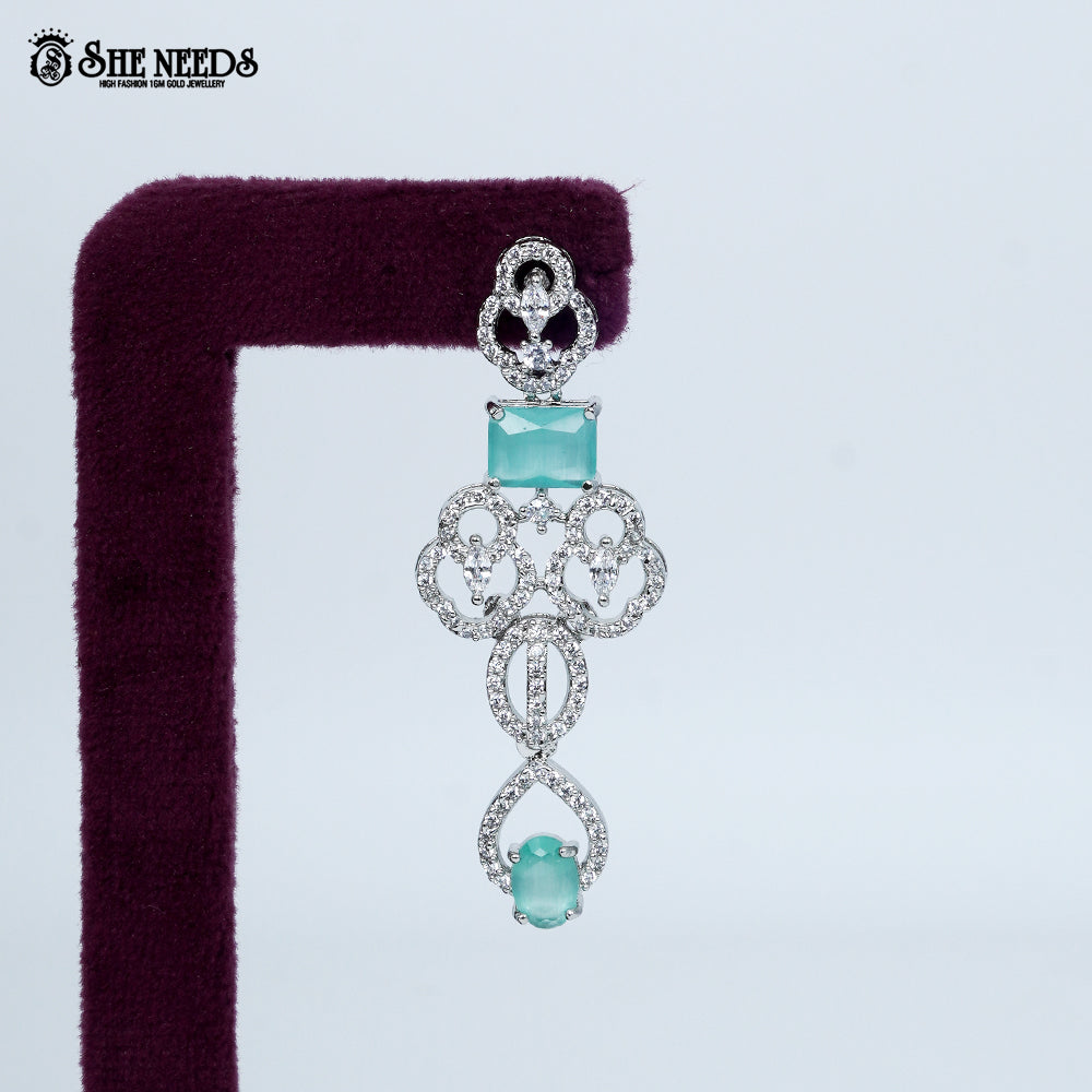 Majestic Loop Crest Rhodium Silver Necklace