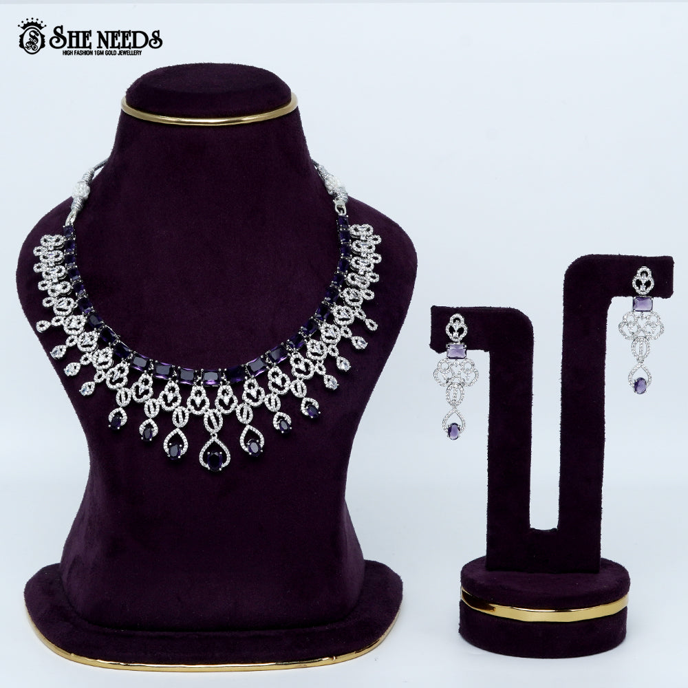 Majestic Loop Crest Rhodium Silver Necklace