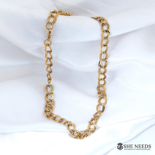 Gold Finish Oval Link Chain | Stylish Men’s Chain Necklace