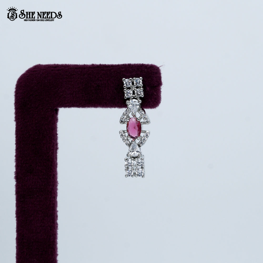 Elegant Oval Link Rhodium Silver Necklace