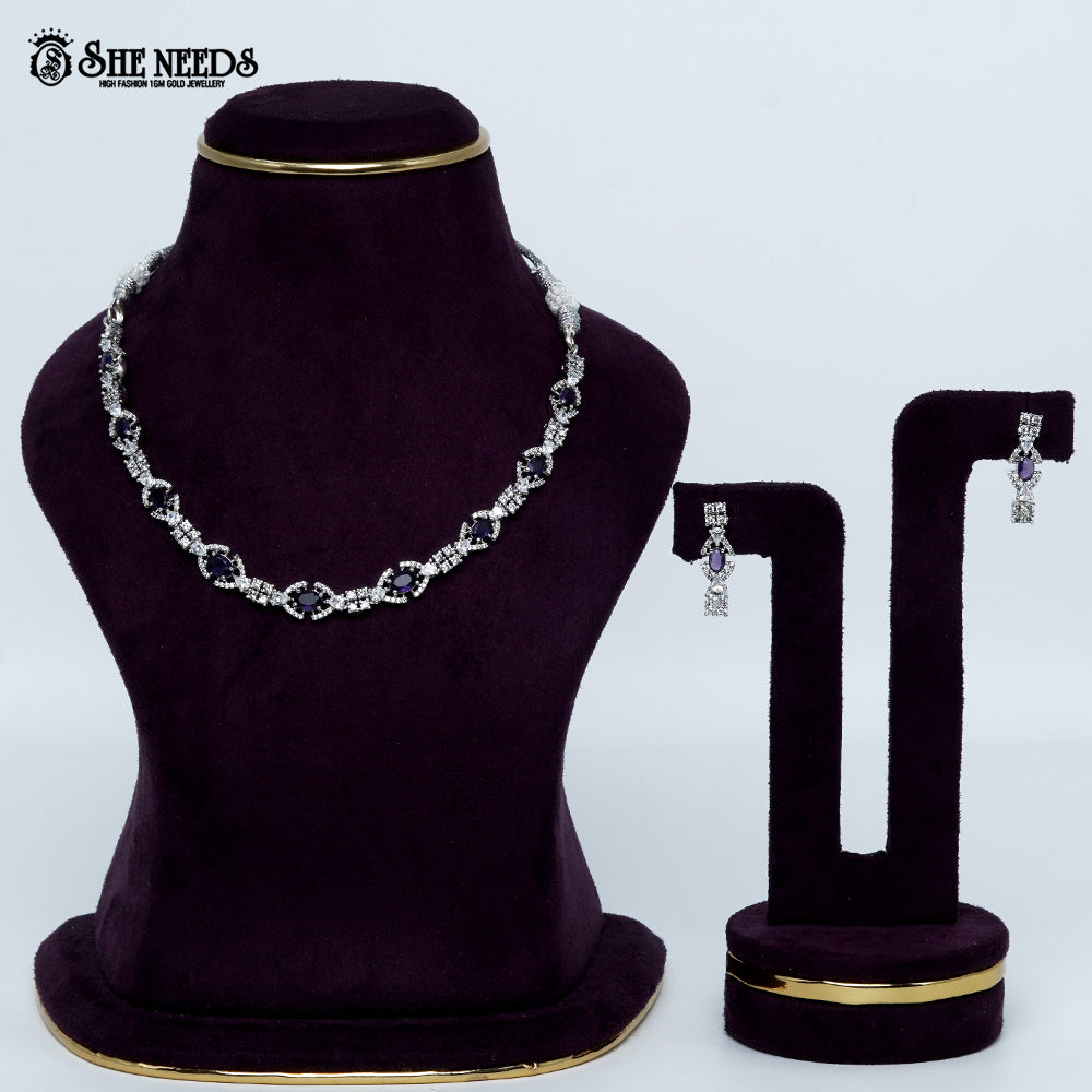 Elegant Oval Link Rhodium Silver Necklace