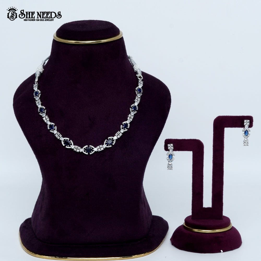 Elegant Oval Link Rhodium Silver Necklace