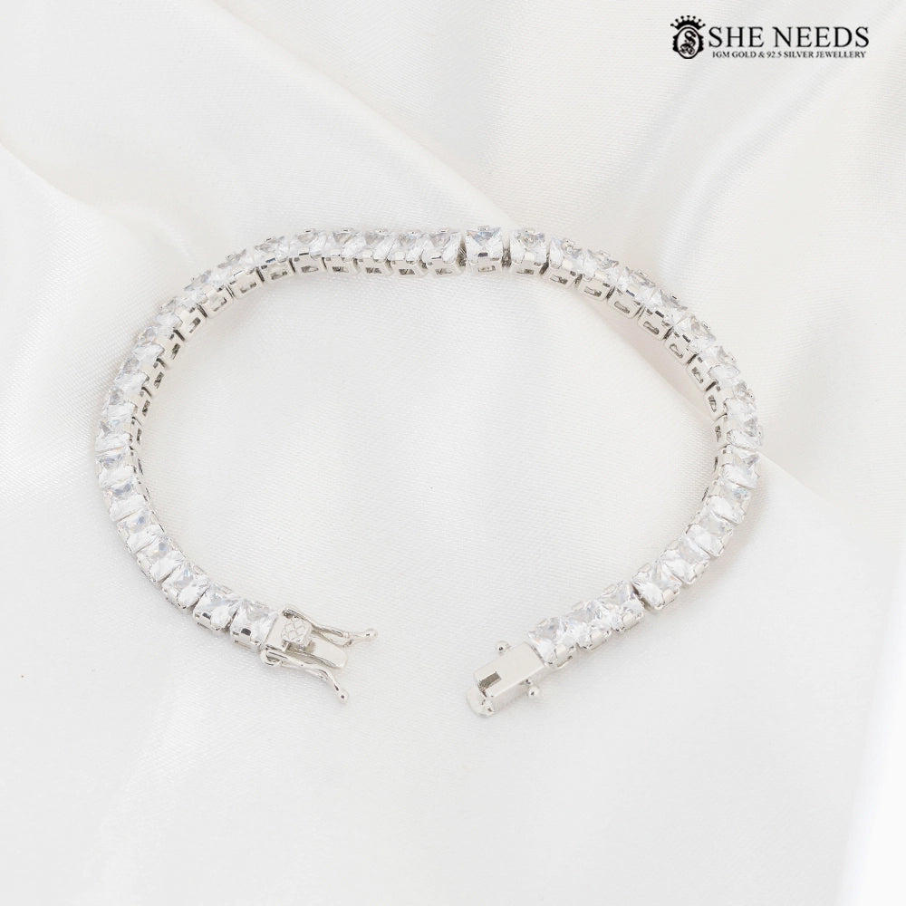 Silver Finish Classic CZ Tennis Bracelet