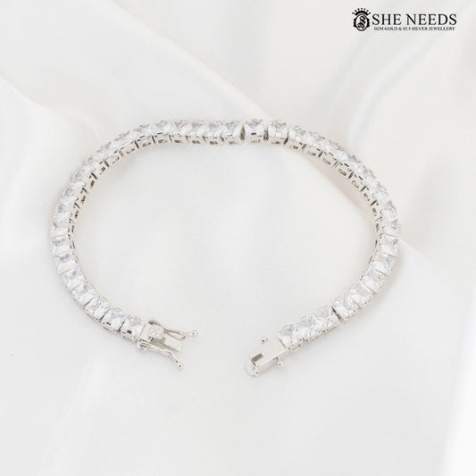 Silver finish classic CZ tennis bracelet – She Needs Jewellery