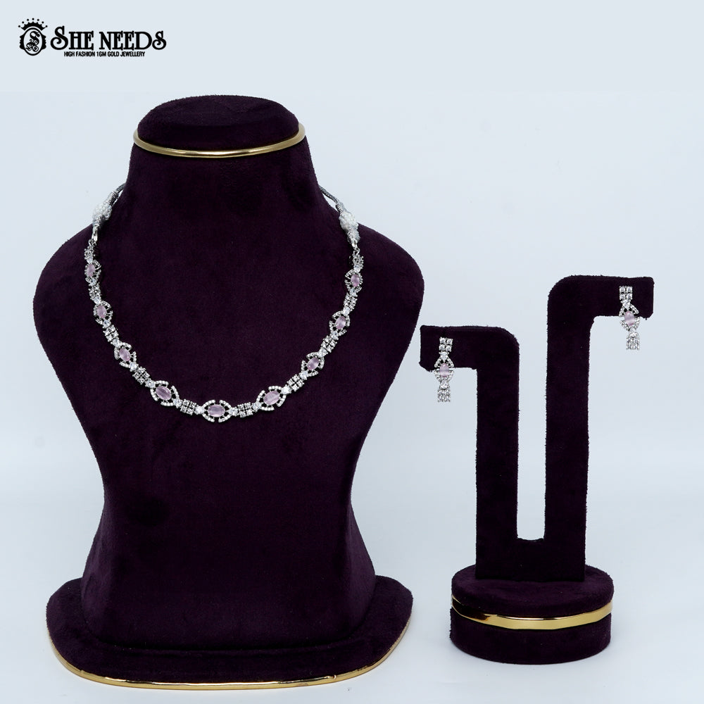 Elegant Oval Link Rhodium Silver Necklace