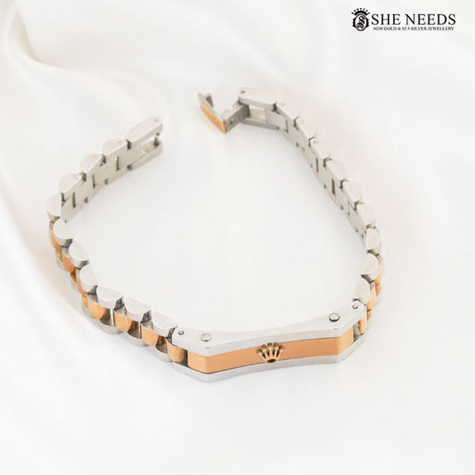 Men’s dual-tone stainless steel bracelet for men – She Needs Jewellery