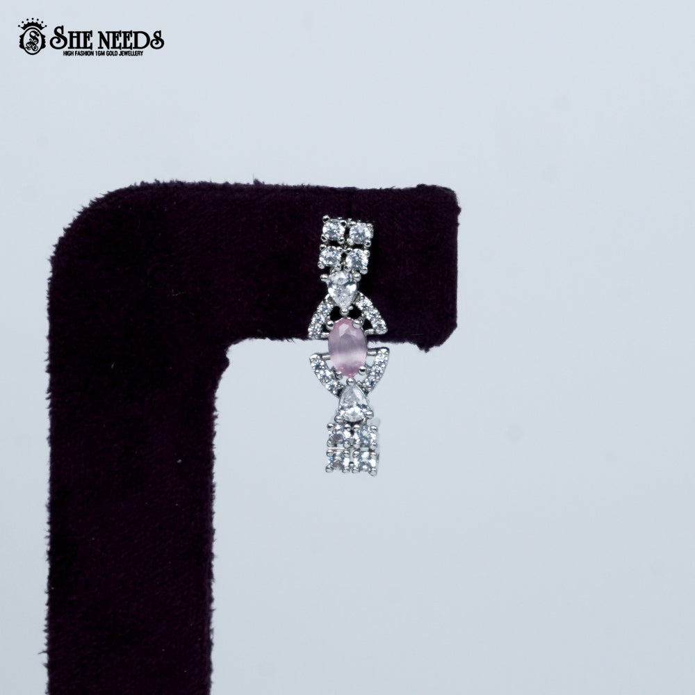 Elegant Oval Link Rhodium Silver Necklace