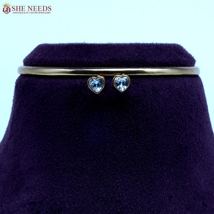 Stone Drop Curve Gold Necklace
