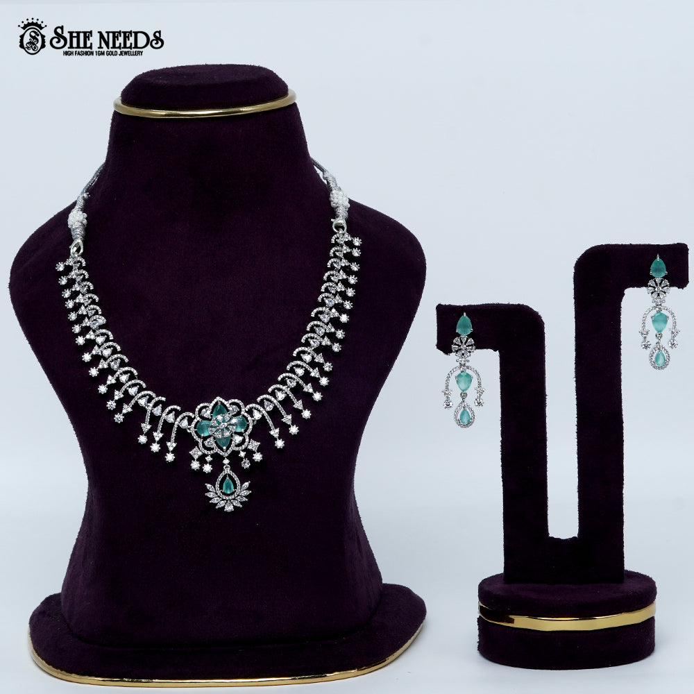 Celestial Blossom Vine Rhodium Silver Necklace