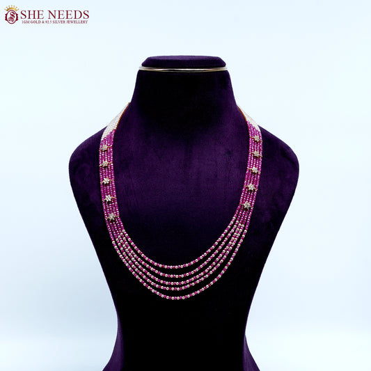 Ethnic Grace Pink Pearl Beads Necklace