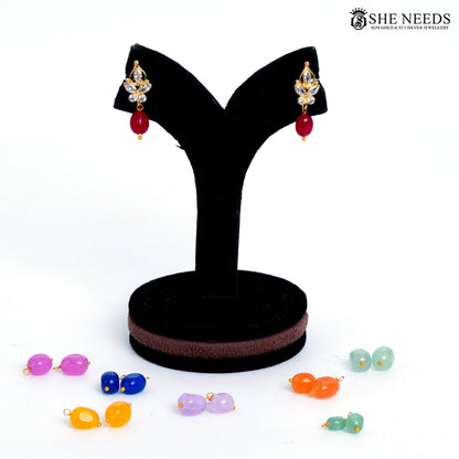 Gold-Plated Interchangeable Drop Earrings