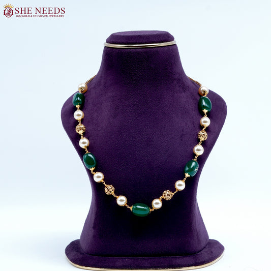 Emerald Pearl Heritage Beads Necklace