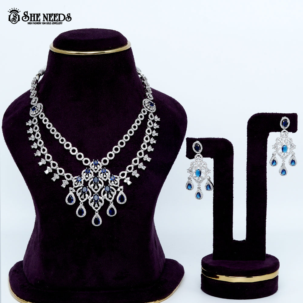 Regal Circle Weave Rhodium Silver Necklace