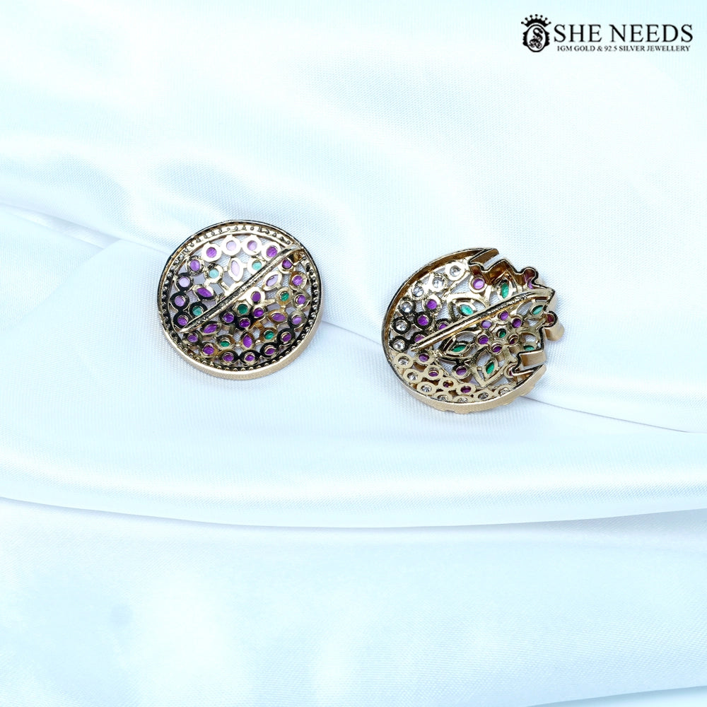 Suryudu Chandrudu Purple Kundan Pearl Hair Clips