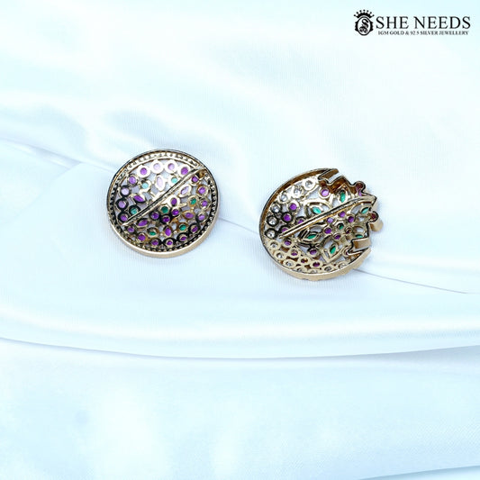 Suryudu Chandrudu purple kundan pearl hair clip by She Needs Jewellery