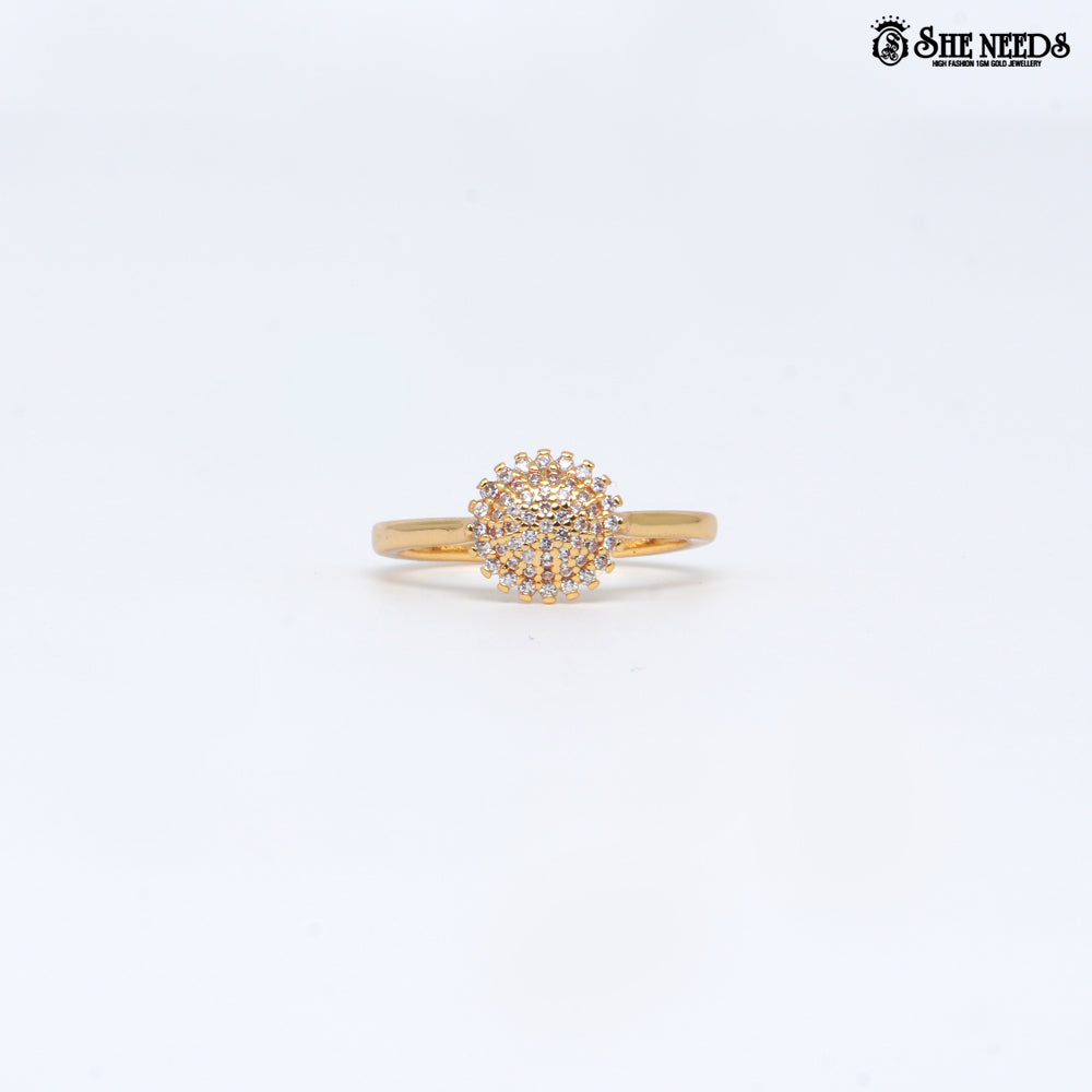 Golden Radiance Crystal Cluster Ring