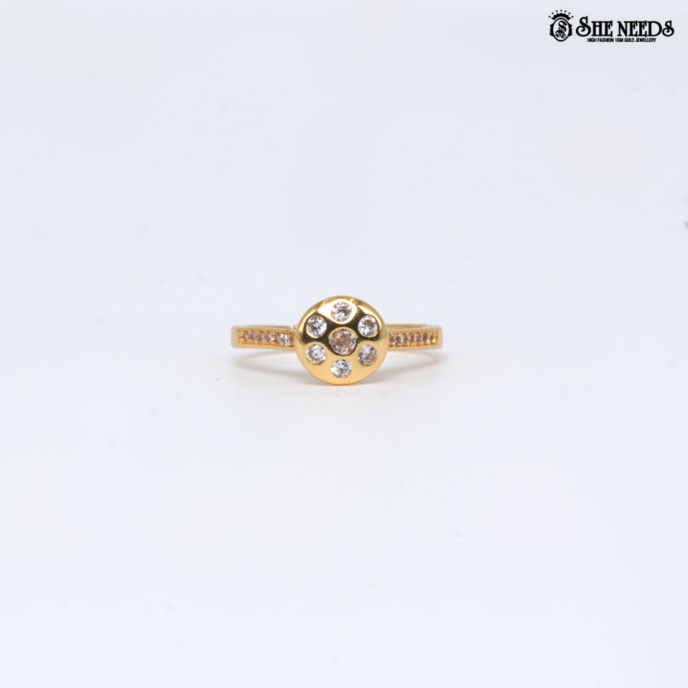 Aurora dot gold plated crystal ring for women