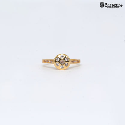 Aurora dot gold plated crystal ring for women