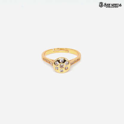Aurora dot gold plated crystal ring for women