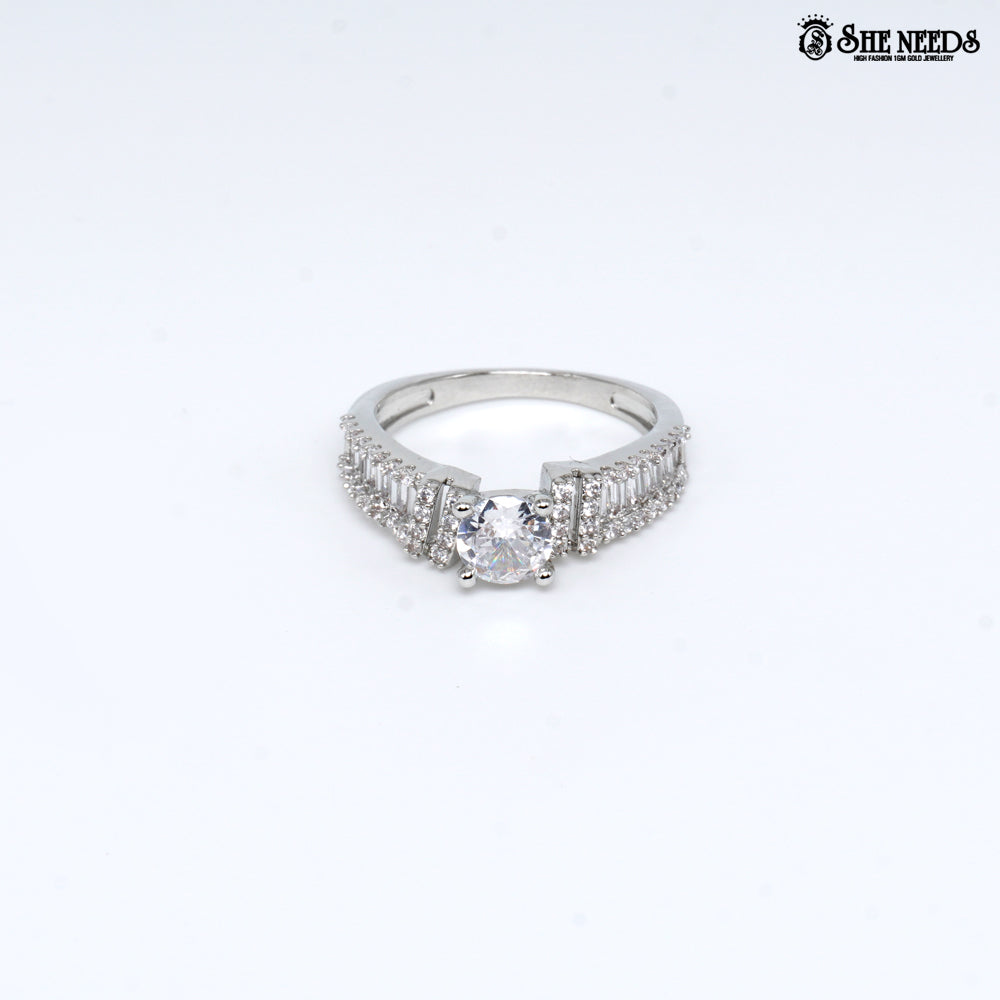 Silver Gleam Solitaire Ring